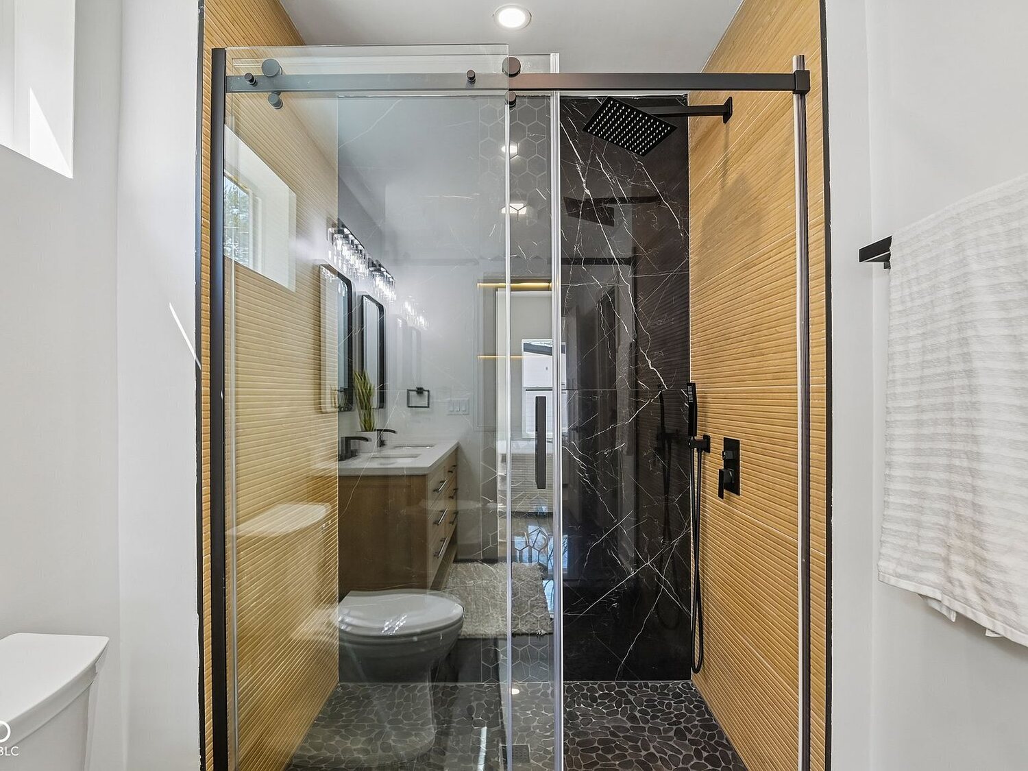 Black-tile shower