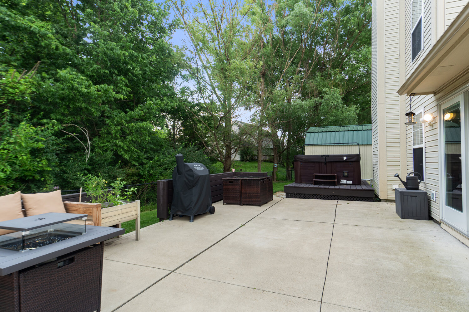 Fenced backyard