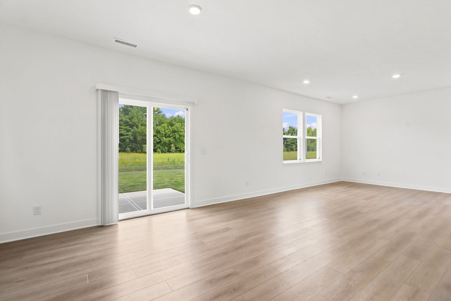 Great room slider and windows