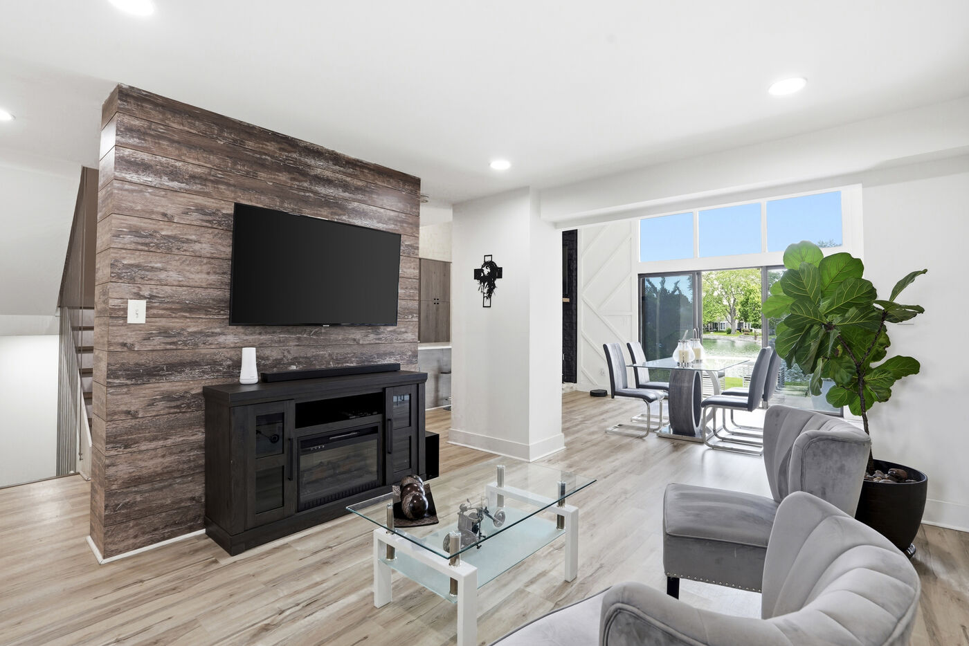 Living room opening to the deck