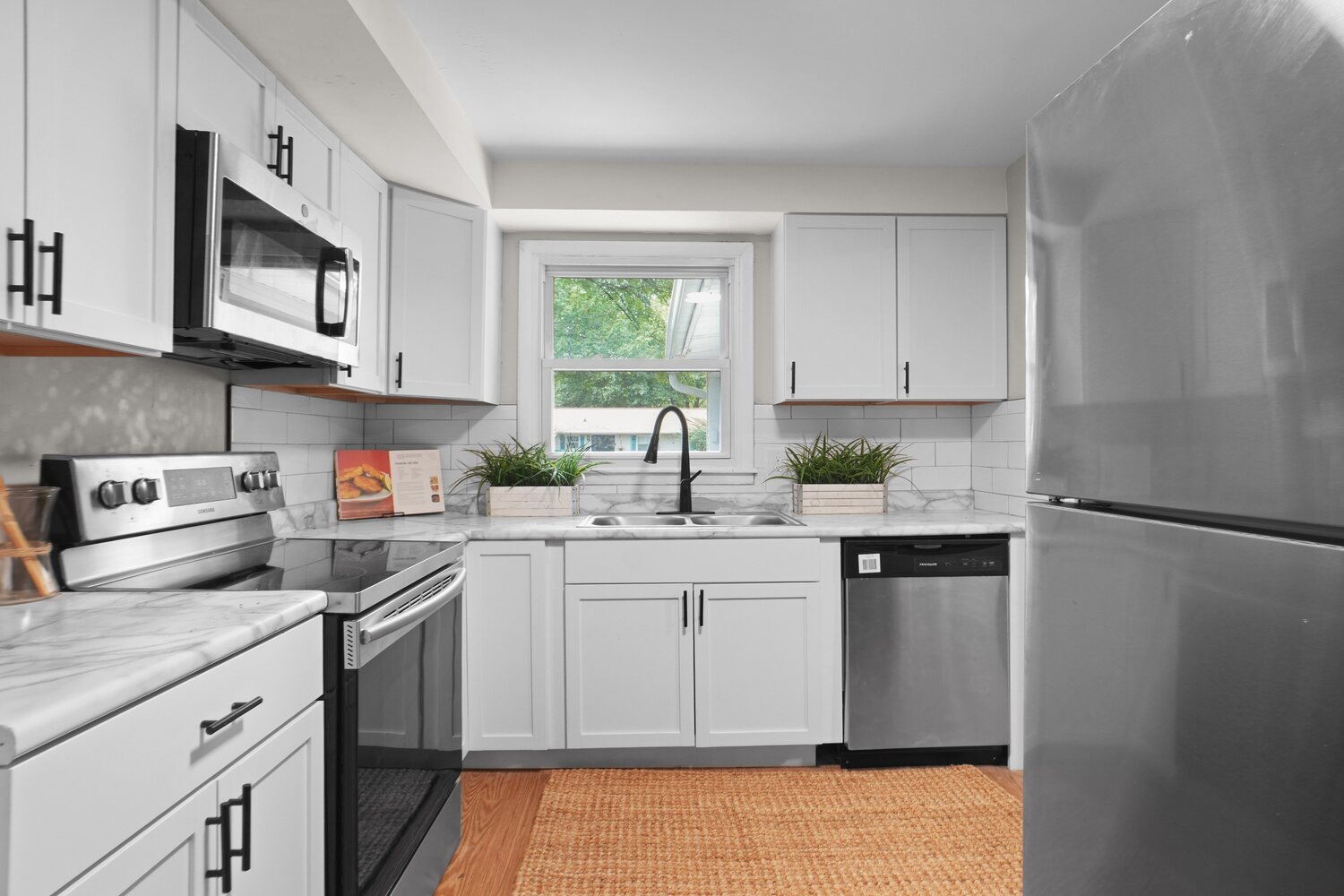 Kitchen with stainless appliances